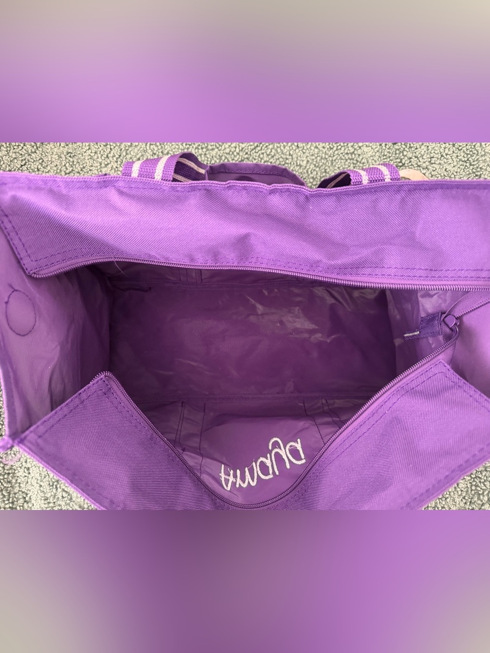 thirty-one Purple Canvas Tote with White-Trim Handles - Picture 3 of 11